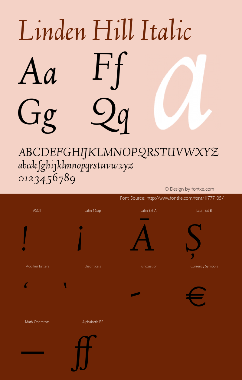 Linden Hill Italic Version 1.201图片样张