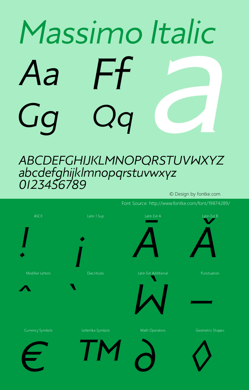 Massimo Italic Version 1.000;PS 001.000;hotconv 1.0.88;makeotf.lib2.5.64775图片样张