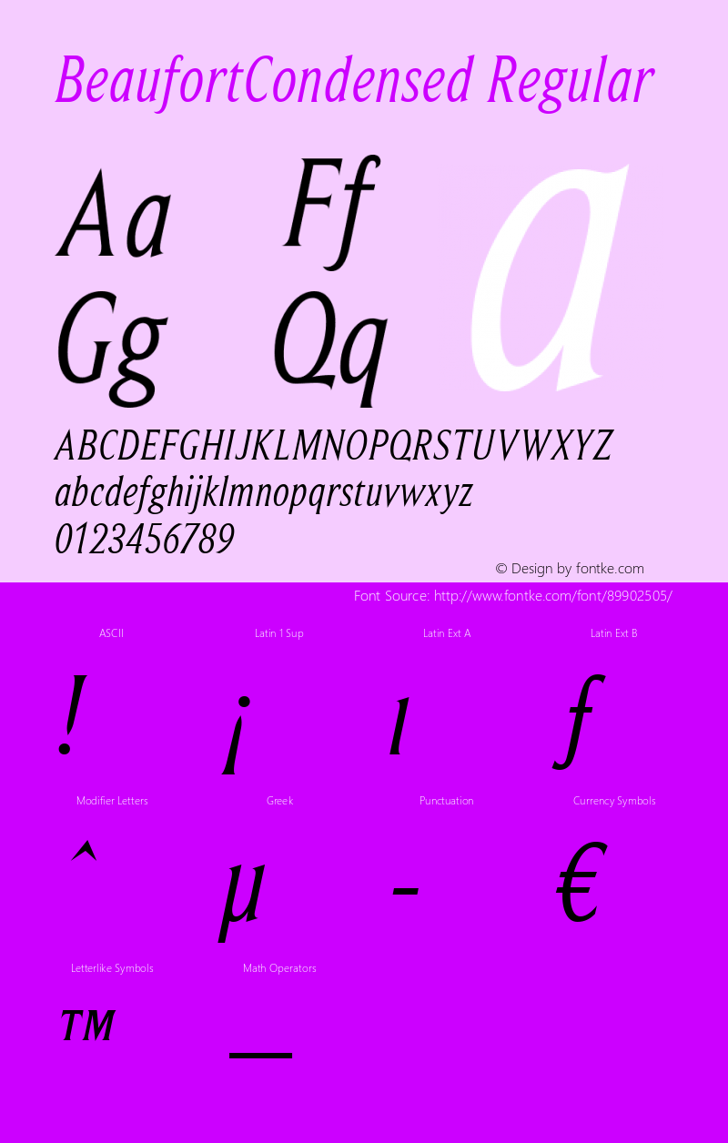 BeaufortCondensed W05 Italic Version 4.10图片样张