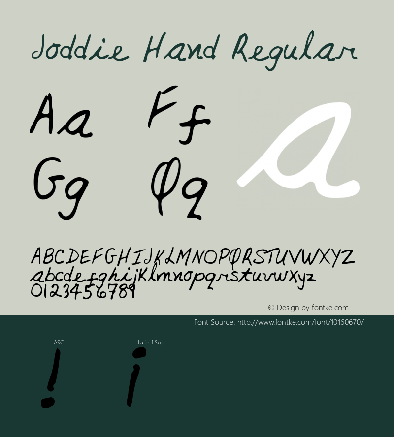 Joddie Hand Regular Version 1.00图片样张