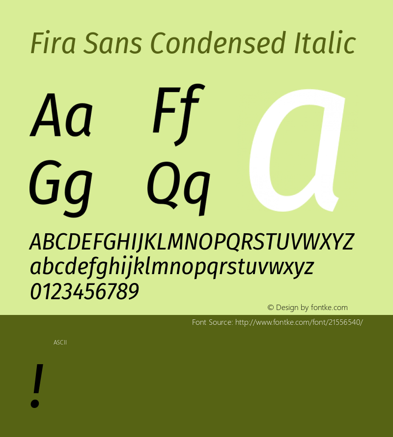 FiraSansCondensed Version 1.0图片样张