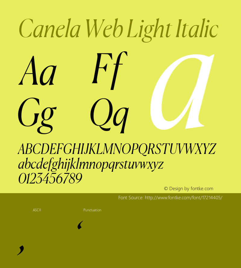 Canela Web Light Italic Version 1.1 2016图片样张