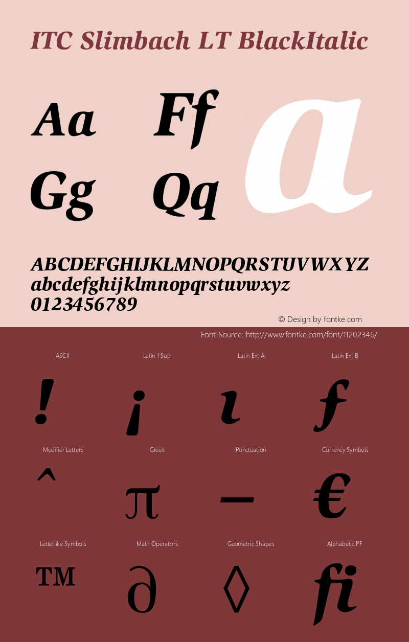 ITC Slimbach LT BlackItalic Version 006.000图片样张