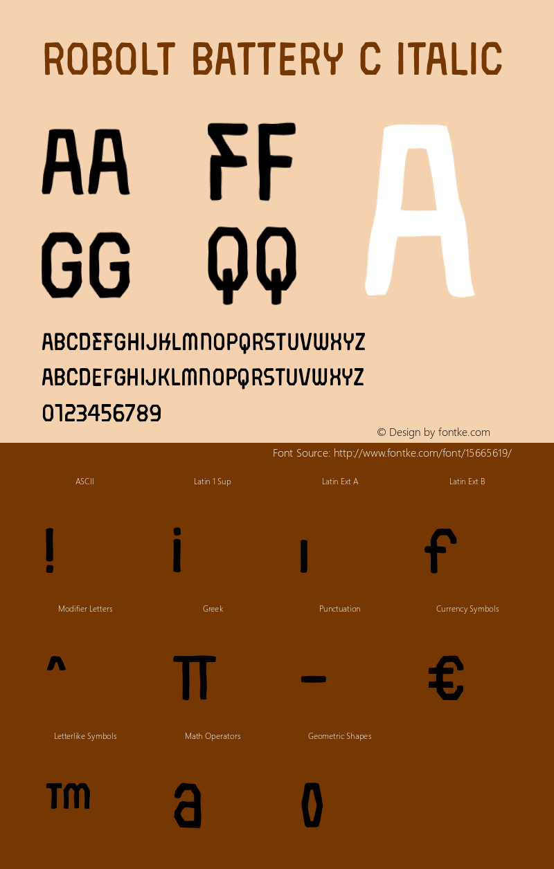 Robolt Battery C Italic Version 1.000图片样张