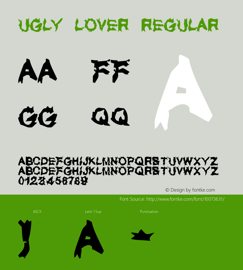 UGLY LOVER Regular Displays greek alphabet as well.图片样张