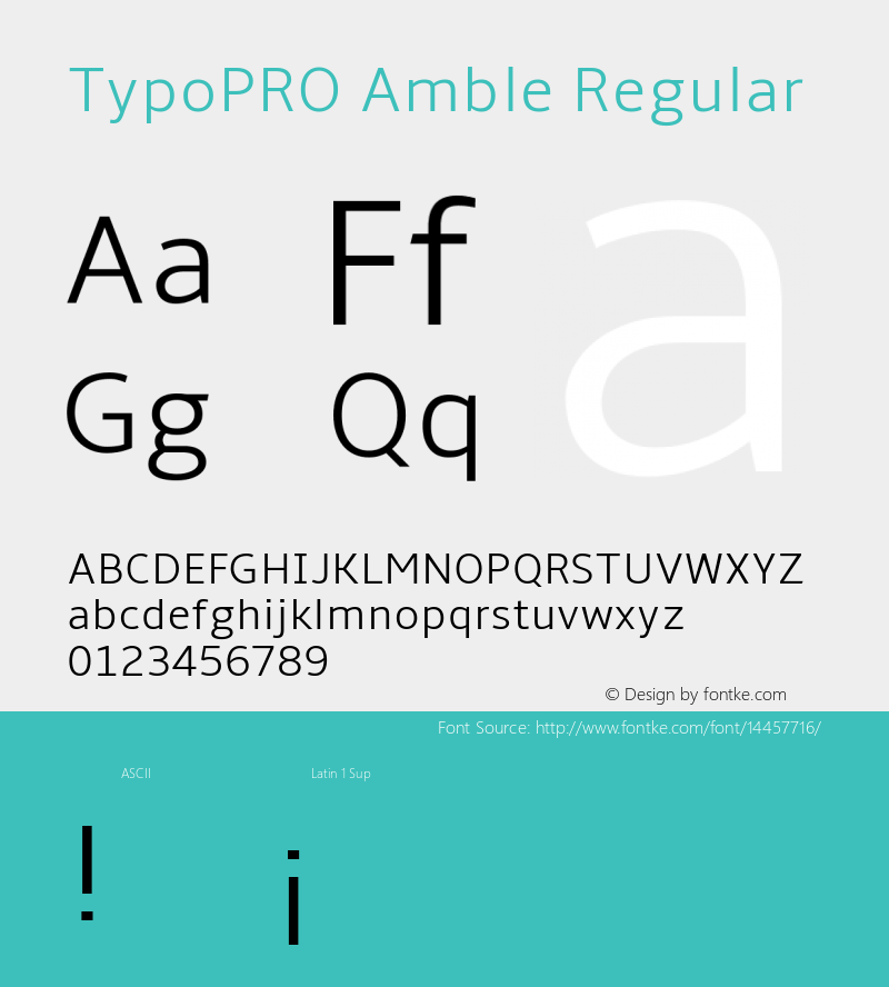 TypoPRO Amble Regular Version 1.00000; 2009图片样张