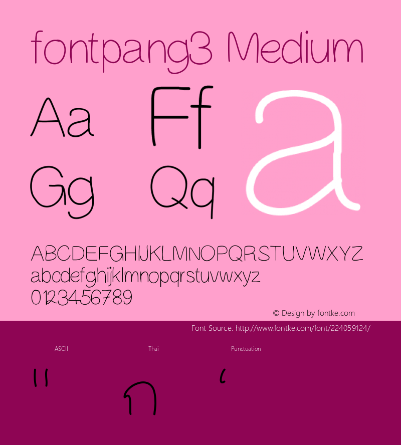 fontpang3 Version 001.000图片样张