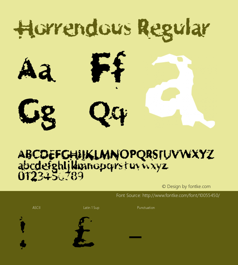 Horrendous Regular .ttf Fonts图片样张