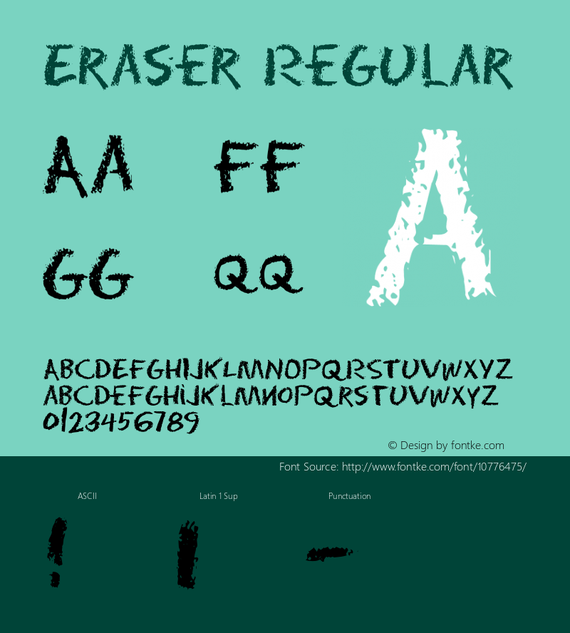 Eraser Regular Altsys Fontographer 3.5  4/10/92图片样张