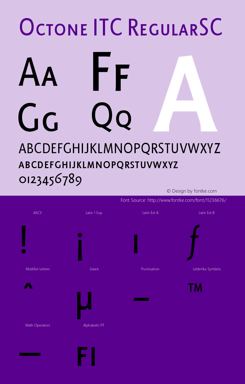 Octone ITC RegularSC Version 001.001图片样张