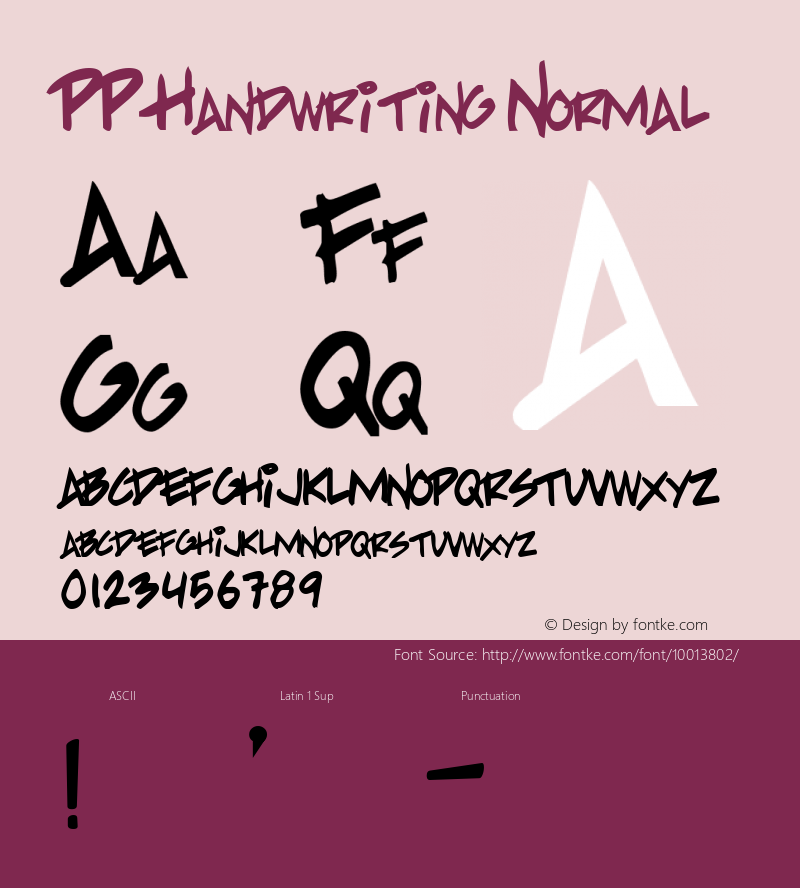 PP Handwriting Normal Macromedia Fontographer 4.1.5 97‐07‐13图片样张