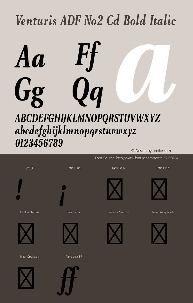 Venturis ADF No2 Cd Bold Italic 1.005;FFEdit图片样张