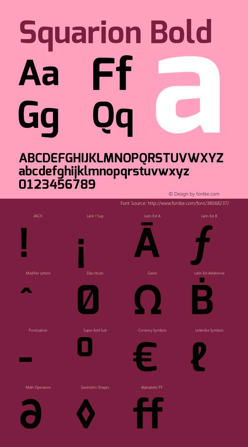 Squarion Bold Version 1.00;September 12, 2019;FontCreator 11.5.0.2425 64-bit; ttfautohint (v1.6)图片样张