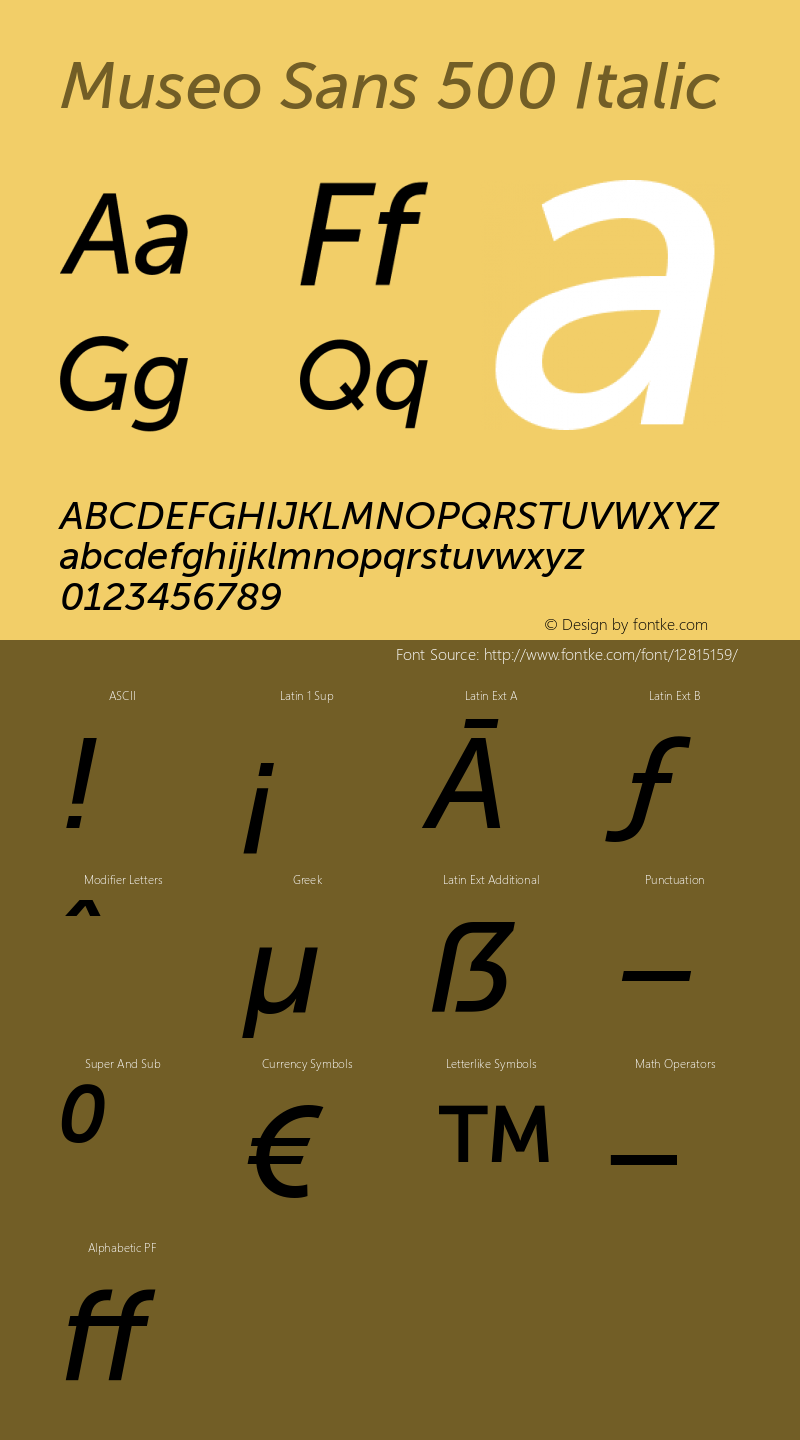 Museo Sans 500 Italic 1.000图片样张