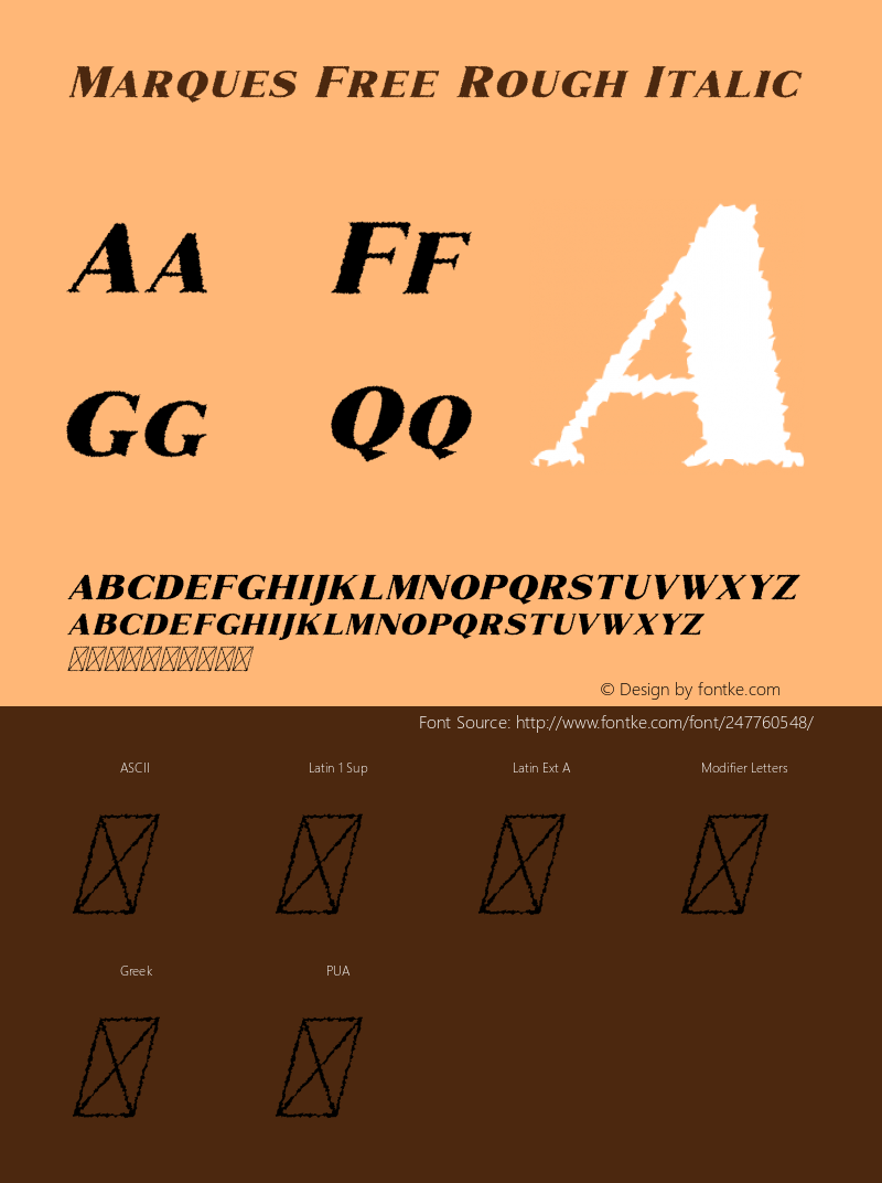 MarquesFree-RoughItalic 1.000图片样张