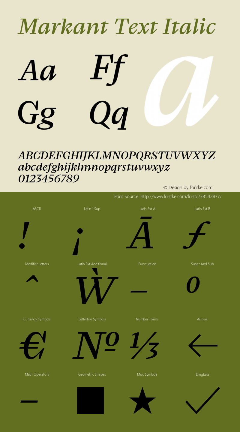 Markant Text Italic Version 1.000图片样张