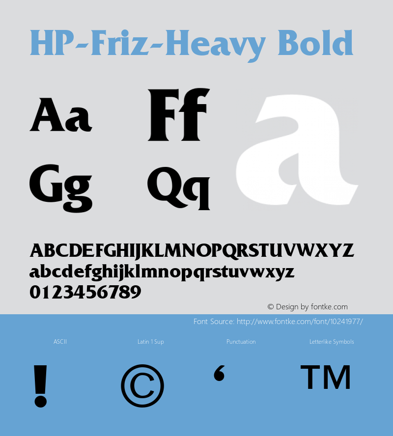 HP-Friz-Heavy Bold not included.图片样张