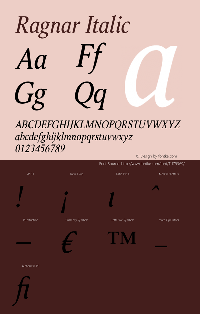 Ragnar Italic Version 005.000图片样张