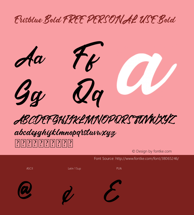 Erisblue Bold FREE PERSONAL USE Bold Version 1.00;September 10, 2019;FontCreator 11.5.0.2422 32-bit图片样张