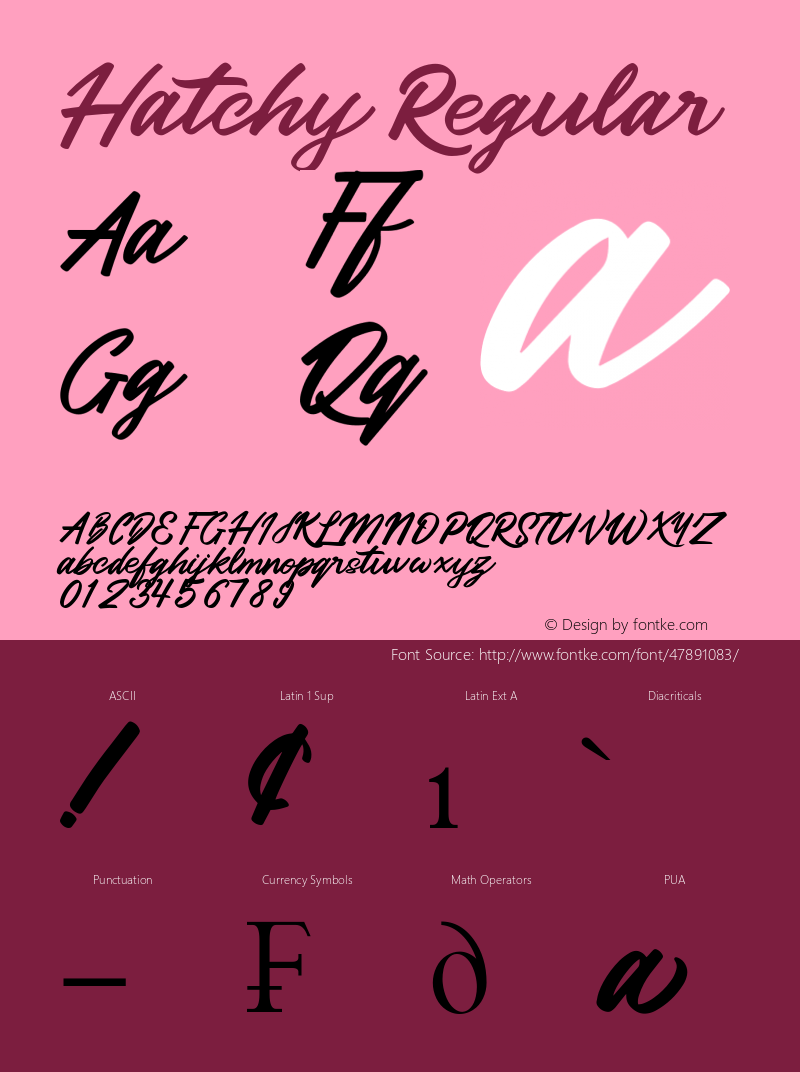 Hatchy Version 1.00;October 31, 2019;FontCreator 12.0.0.2545 64-bit图片样张