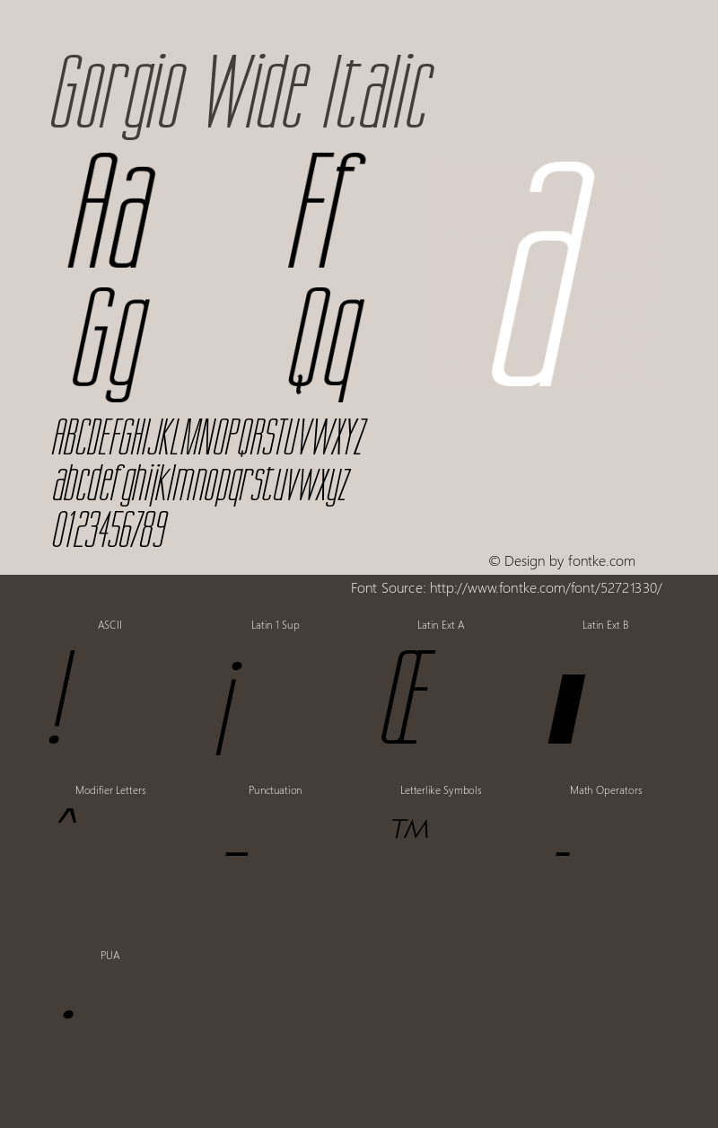 GorgioWideItalic Altsys Fontographer 4.1 1/5/95 {DfLp-URBC-66E7-7FBL-FXFA}图片样张