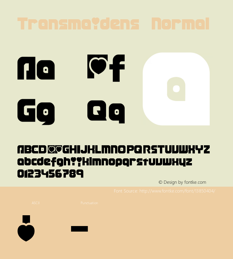 Transmaidens Normal Macromedia Fontographer 4.1 10/18/2000图片样张