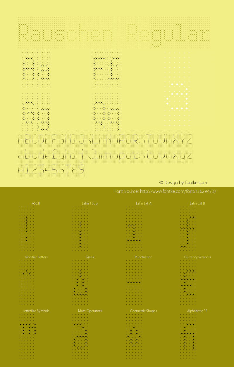 Rauschen Regular Version 1.000;PS 001.001;hotconv 1.0.38图片样张