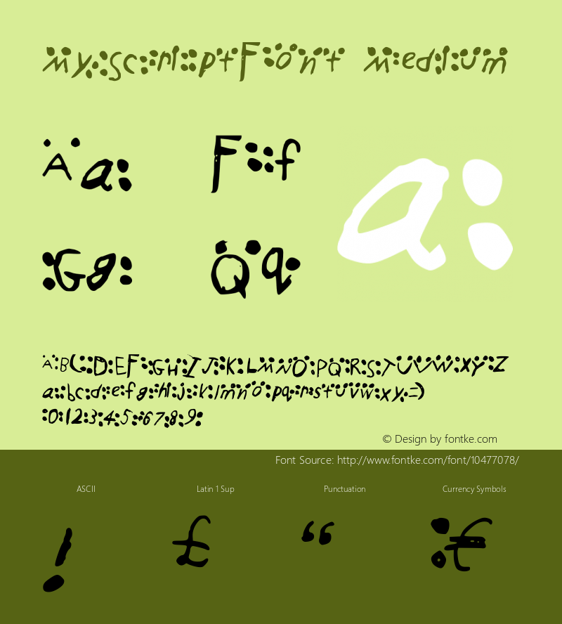 MyScriptFont Medium Version 001.000图片样张