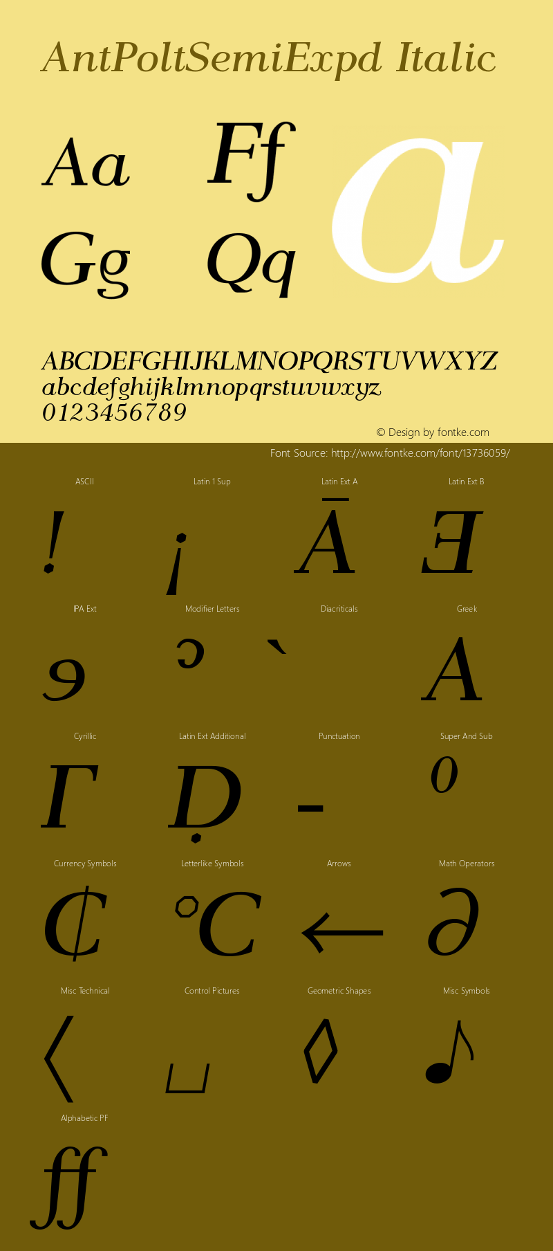 AntPoltSemiExpd Italic Version 1.101图片样张