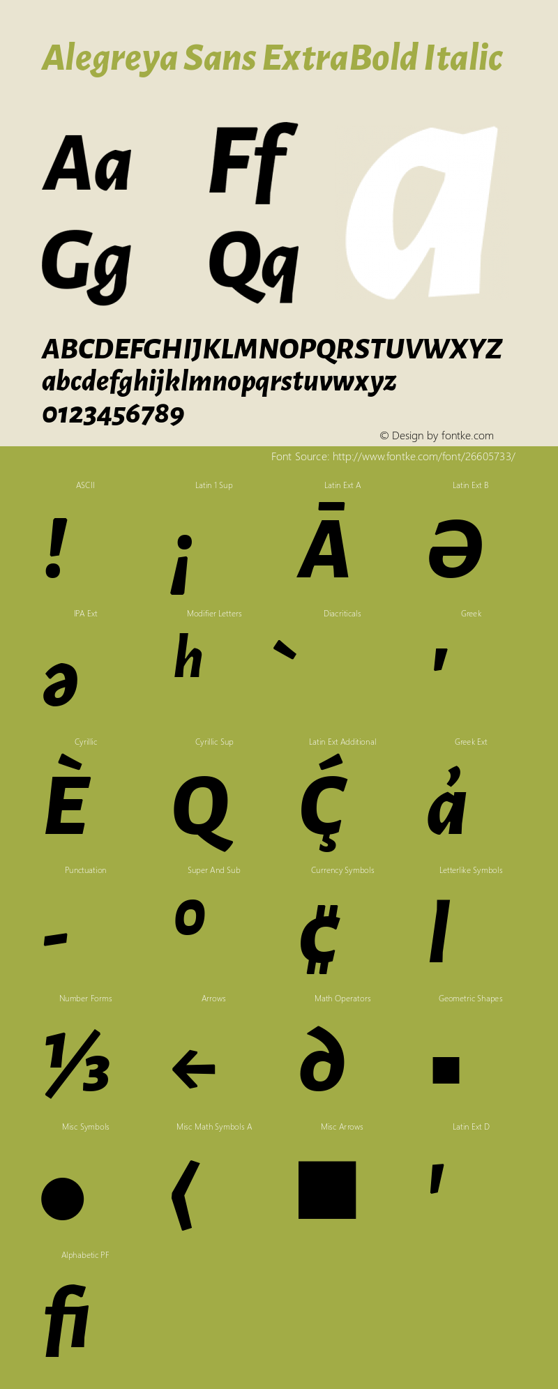 Alegreya Sans ExtraBold Italic Version 2.008; ttfautohint (v1.6)图片样张