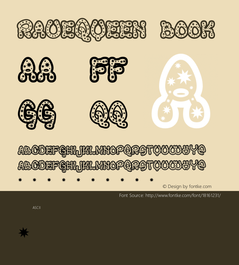 RaveQueen Book Version Macromedia Fontograp图片样张