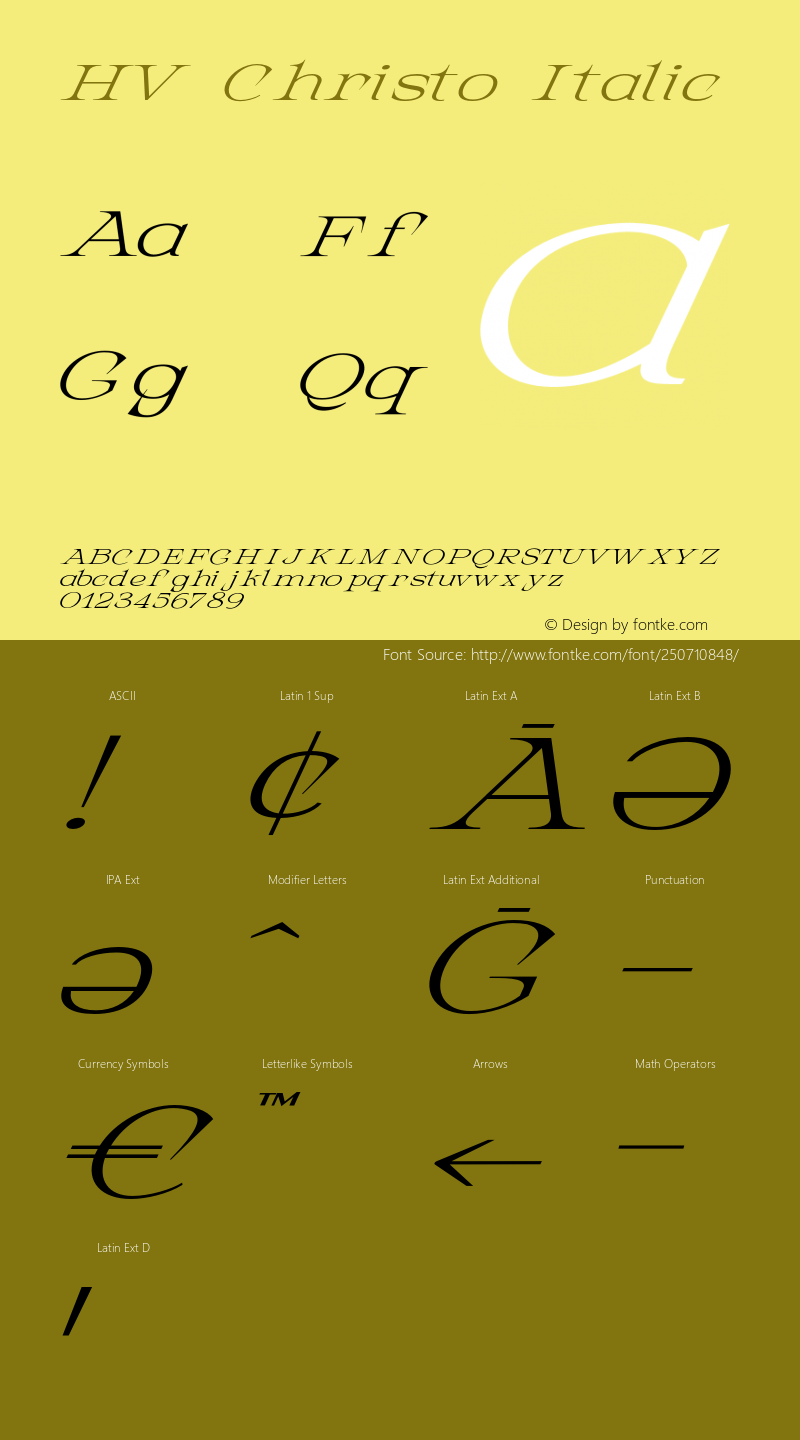 HV Christo Italic Version 1.000;FEAKit 1.0图片样张