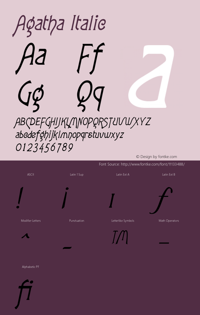 Agatha Italic Version 001.000图片样张