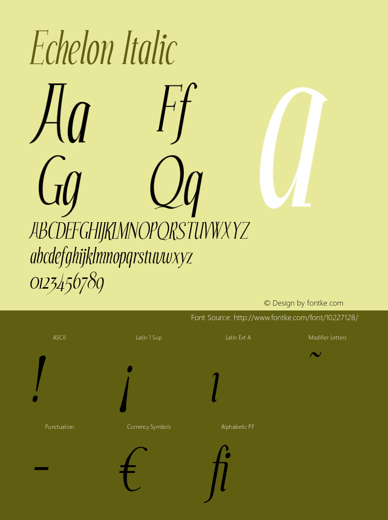 Echelon Italic Version 2.000 2004图片样张