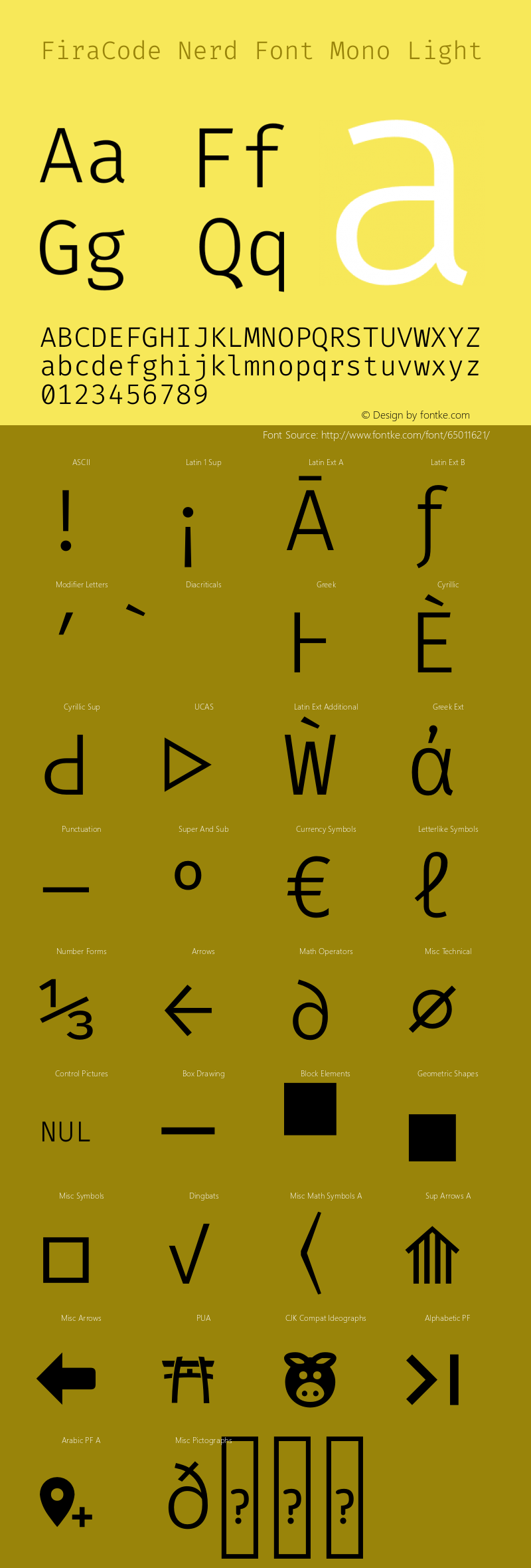 Fira Code Light Nerd Font Complete Mono Version 2.000;PS 002.000;hotconv 1.0.88;makeotf.lib2.5.64775图片样张