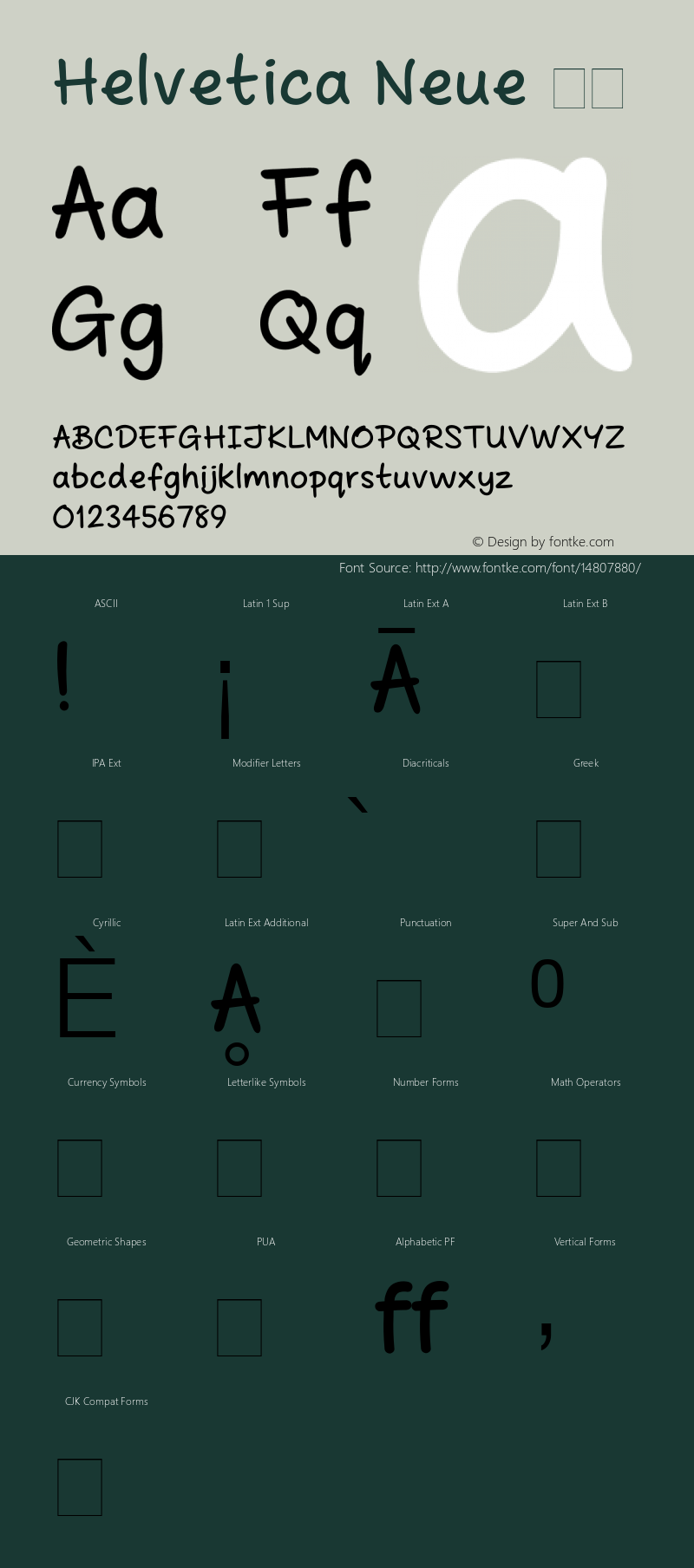 Helvetica Neue 细体 9.0d56e1图片样张