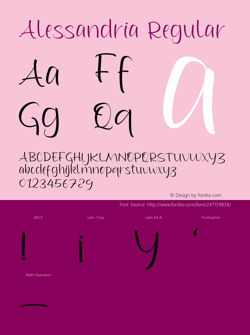 Alessandria Version 1.001;Fontself Maker 3.5.7图片样张