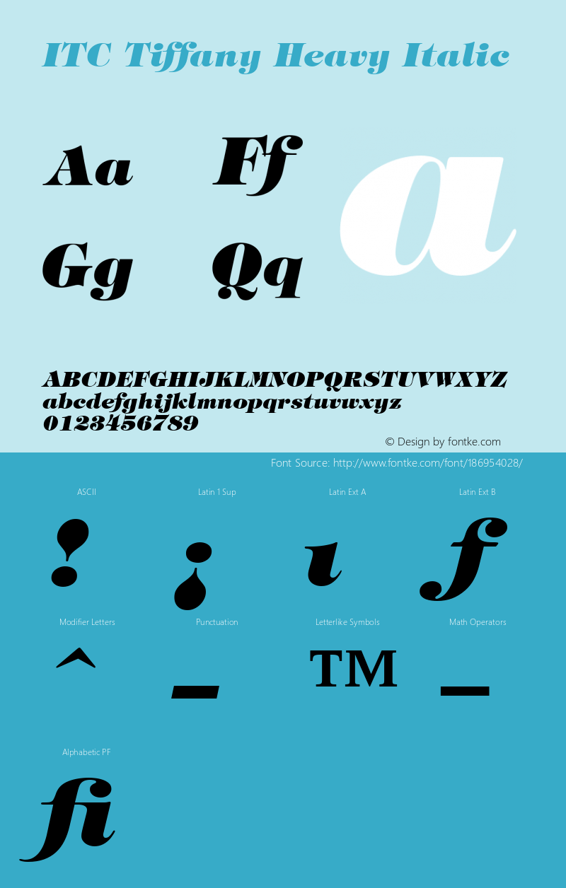 ITC Tiffany Heavy Italic 001.002图片样张