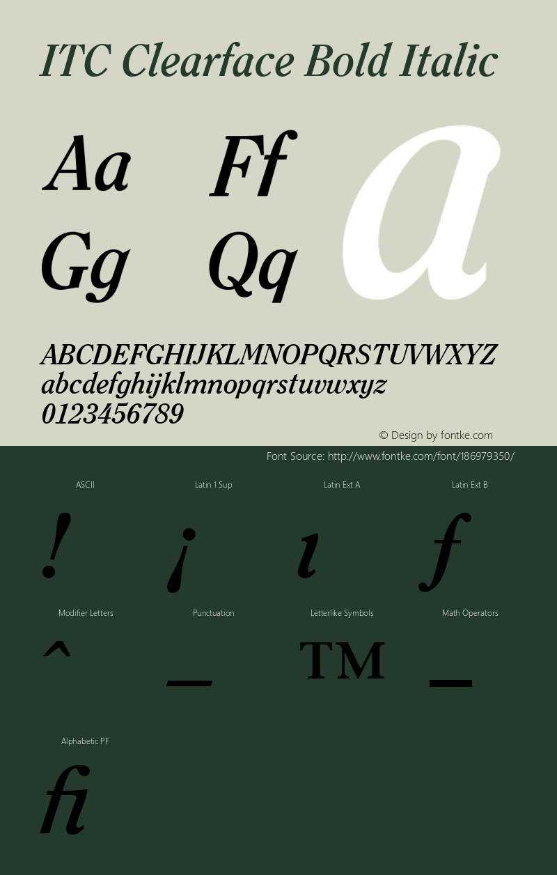 ITC Clearface Bold Italic 001.001图片样张