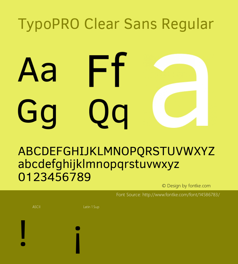 TypoPRO Clear Sans Regular Version 1.00图片样张