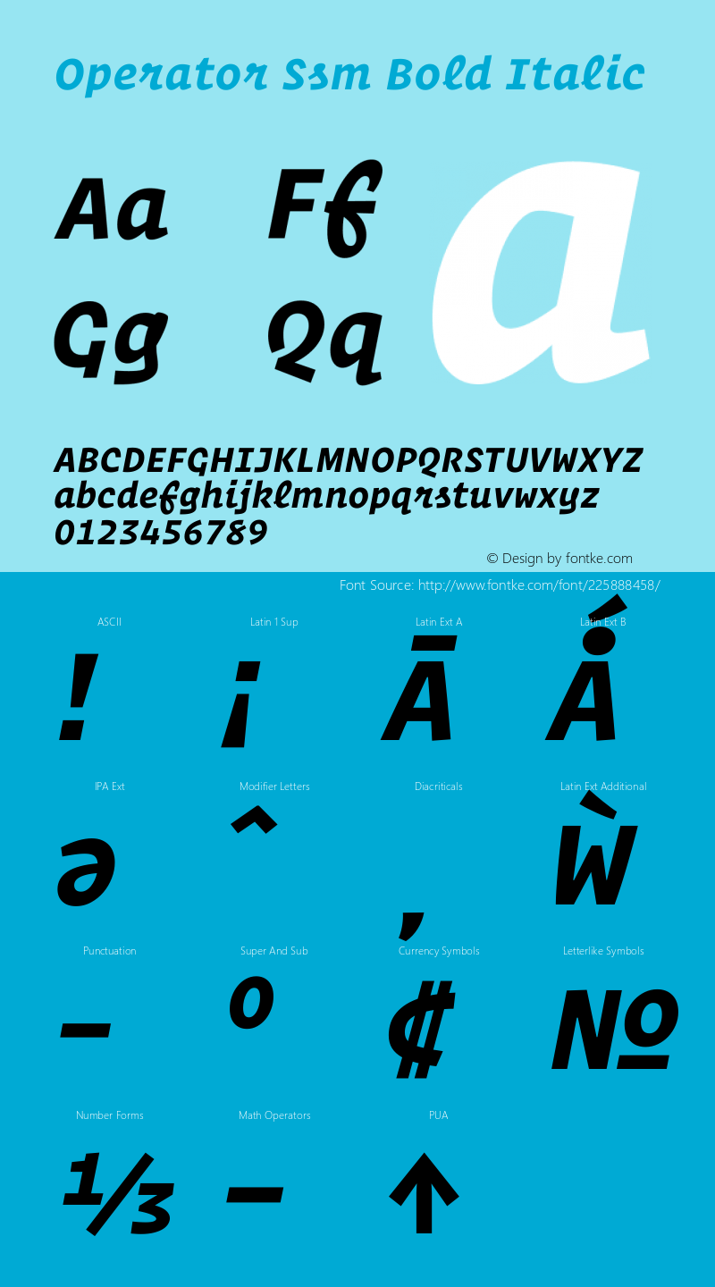 Operator Ssm Bold Italic Version 1.300 Pro图片样张