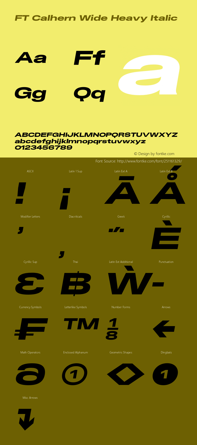 FT Calhern Wide Heavy Italic Version 1.001;Glyphs 3.1.2 (3151)图片样张