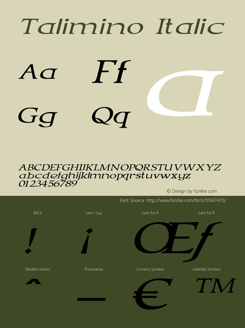 Talimino Italic Version 1.000图片样张