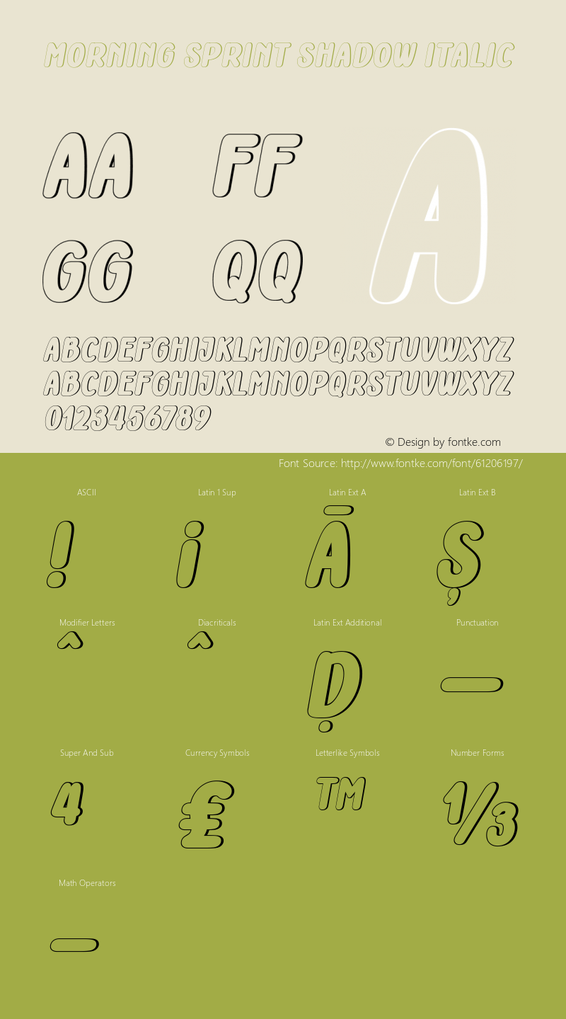 Morning Sprint Shadow Italic Version 1.00;April 15, 2020图片样张