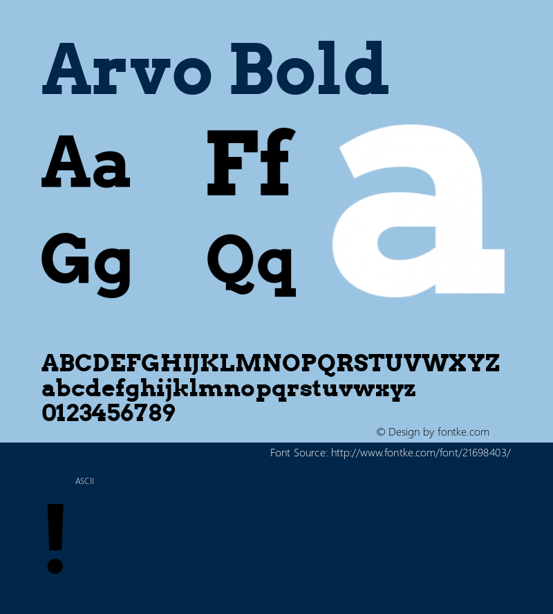 Arvo Bold 图片样张