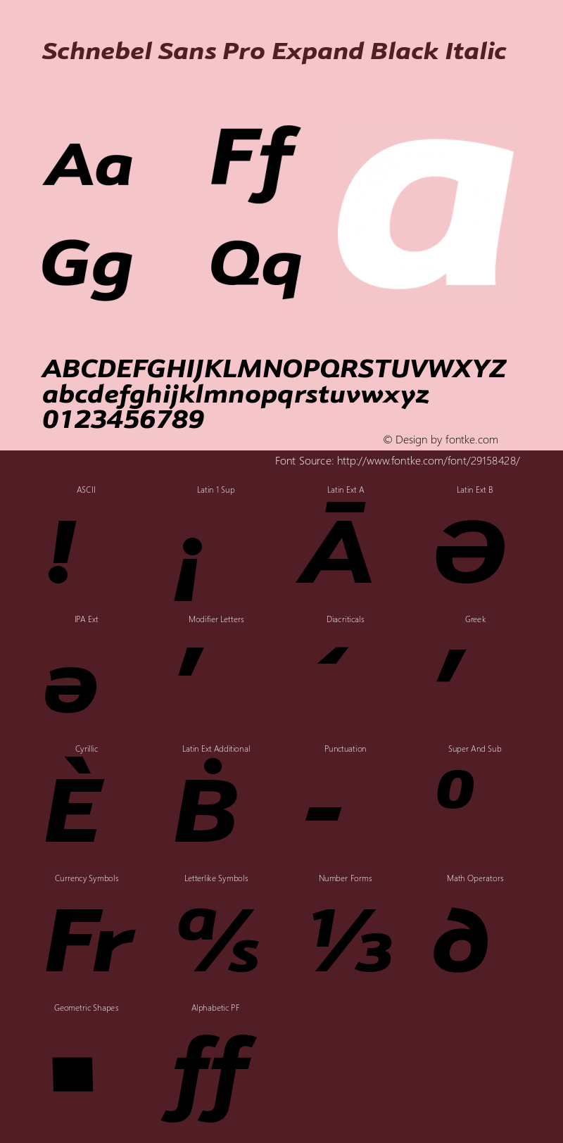 Schnebel Sans Pro Expand Black Italic Version 1.00图片样张