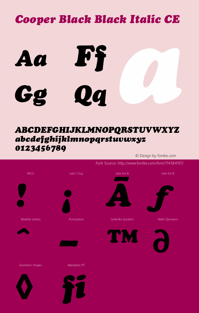 CooperBlackCE-Italic 001.000图片样张