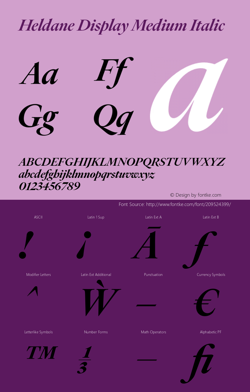 Heldane Display Medium Italic Version 1.002;PS 1.0;hotconv 16.6.54;makeotf.lib2.5.65590图片样张
