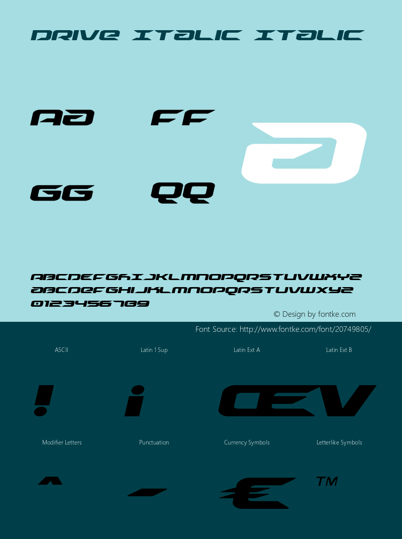 Drive Italic Version 1.0; 2014图片样张