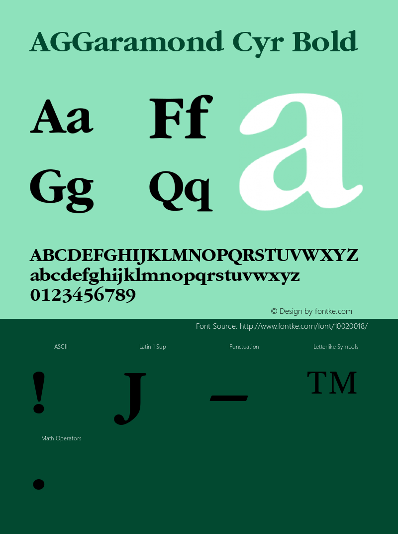 AGGaramond Cyr Bold 001.000图片样张